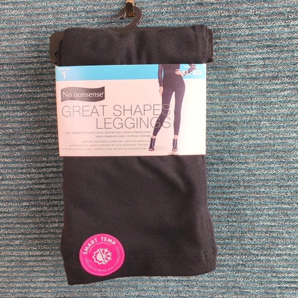No Nonsense Great Shape Cotton Leggings, High Waist, Tummy Shaping Panel - Picture 4 of 7